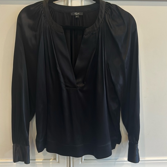 Rails NWOT Black Satin Blouse. Size XS - Picture 1 of 4